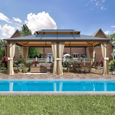 HOMMOW 20 ft. W x 12 ft. D Aluminum Patio Gazebo