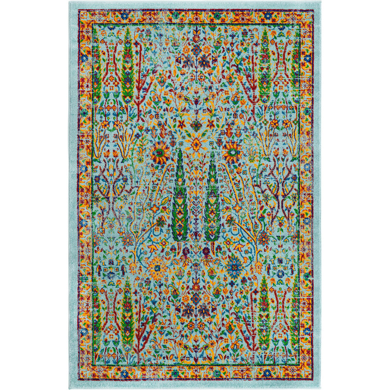 Floral Indoor Rug, Rectangle 4' x 6'
