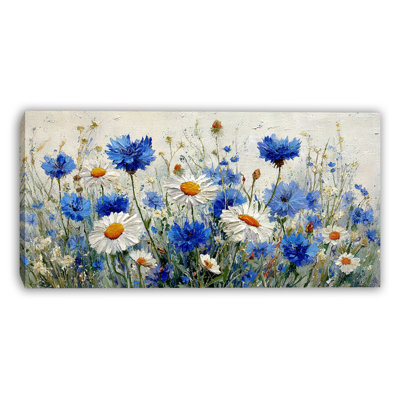 Summer Daisy Field Wrapped Canvas Wall Art