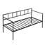 Lit de jour simple Structure de lit de jour simple en métal avec rangement sous le lit, pour salon, chambre d'amis, économie d'espace, support de canapé-lit en métal robuste, assemblage facile, sans couchette, noir