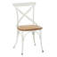 Chaise de salle à manger en métal avec siège en rotin brun et ensemble de détails incurvés-1712071239
