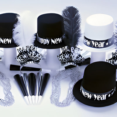 PMU New Year’s Eve Party Supplies 2024 Party Kit Assortment for 6 persons Decorations (6/psn) Pkg/1