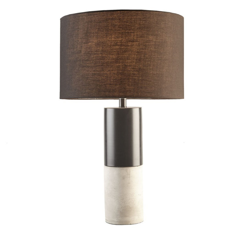 Fulton 27.5" Black Concrete and Steel Table Lamp Set
