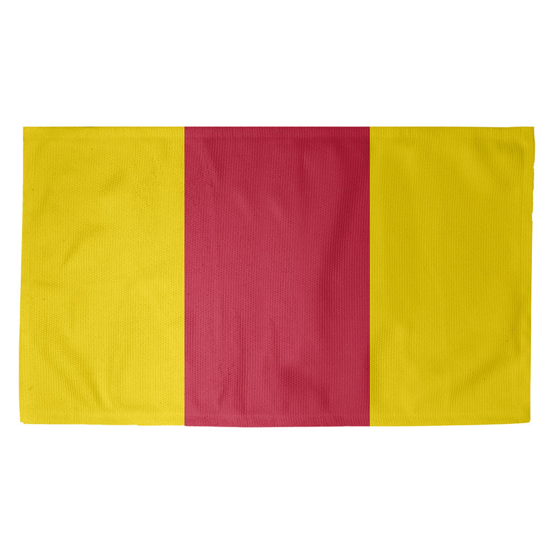 Tapis jaune/rouge tissé à plat St Louis, Rectangle 3 pi x 5 pi, Non