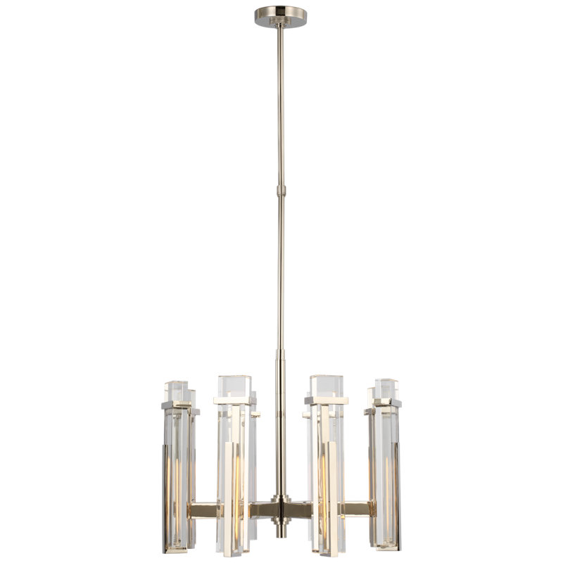 Ian K. Fowler Malik Medium Chandelier, White, Polished Nickel