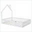 Lit plateforme double en bois de pin avec garde-corps - Aucun sommier requis, blanc pour la chambre à coucher-2025370707