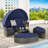 5 Pc Patio Daybed Furniture With Retractable Canopy, Cushions, Table, Construction Outdoor Conversation And Washable Table For Porch-607902338