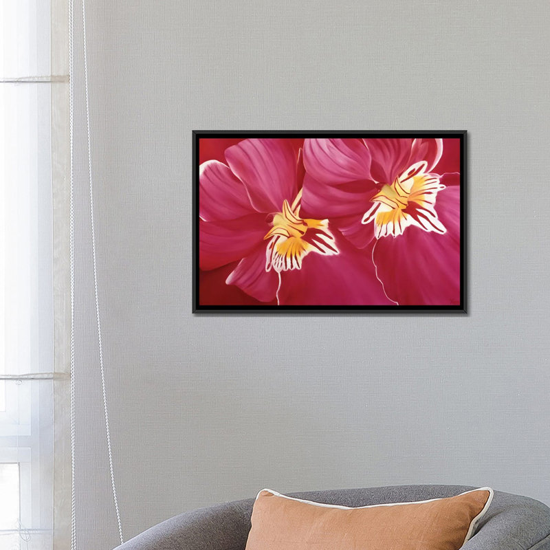 « floriade ii », impression sur toile, H 32 po x l 48 po x P 1,5 po, Toile avec cadre noir, Pas de tapis