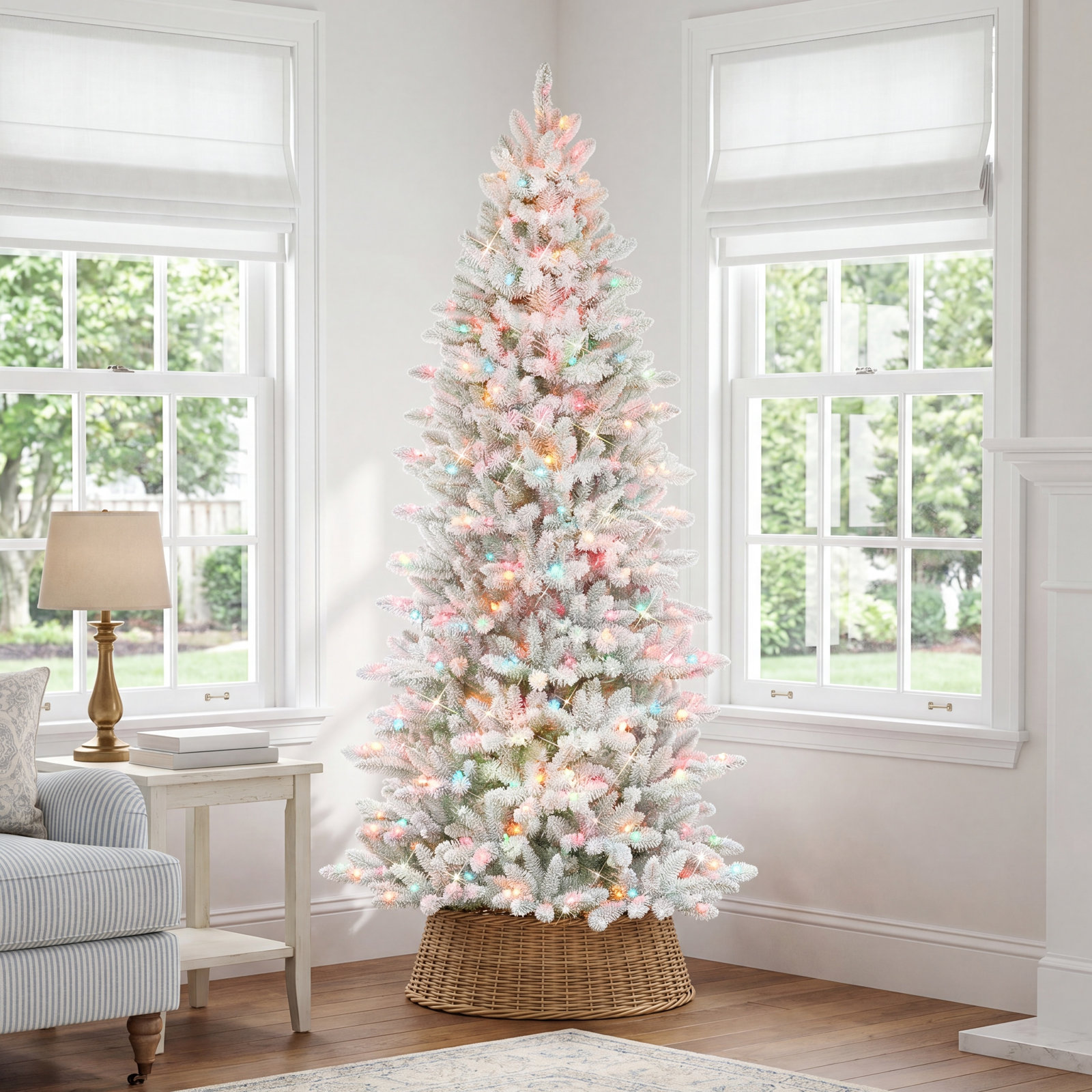 90' Artificial Fir Christmas Tree with Color & Clear Lights