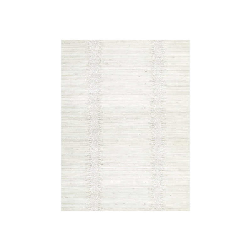 Kingsley Striped Grass Cloth Wallpaper Roll, Glacier