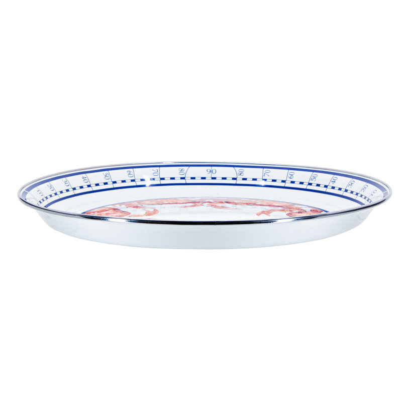 Golden Rabbit Enamelware Crab House Serving Trays, Large 20" Tray