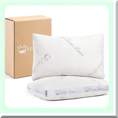 AdjustaFoam Sleep Pillows - Set of 2 | Shredded Memory Foam | Adjustable Bed Pillow for Side, Back, Stomach Sleepers | 18" Bed Pillows
