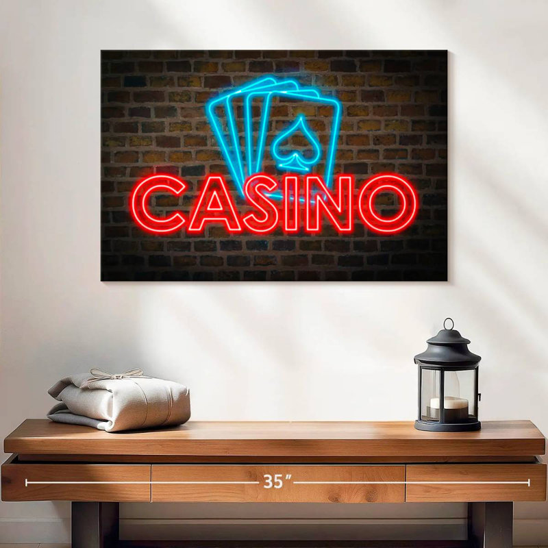 Cartes de casino néons, H 16 po x l 24 po