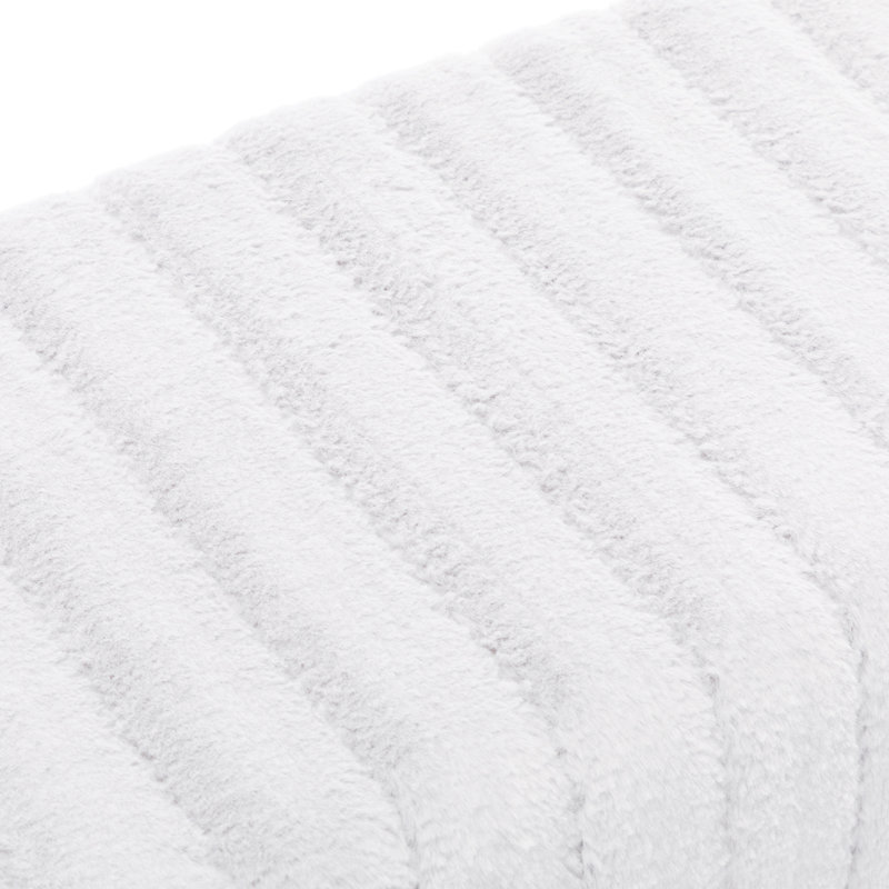 Banc capitonné Julietta avec tissu Sherpa doux et pieds modernes en métal, Blanc
