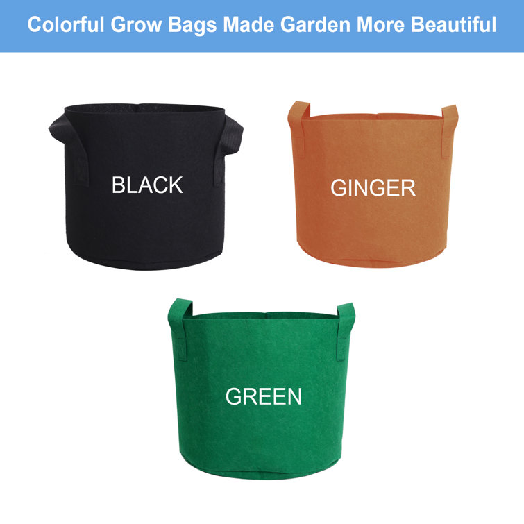 Agfabric 23.6 in. Dia x 7.8 in. H 15 Gal. Green Fabric Mount Planter Plant  Large Diameter Round Grow Bags (2-Pack) GBL6020P2G15G - The Home Depot