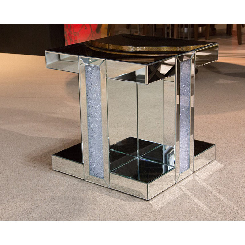Montreal Mirrored Glass Top End Table