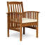 Chaise de patio en acacia avec coussin-1686908376