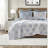 Blue Full Queen Bedding Sets, Reversible Cotton Blend Quilt, Modern Home