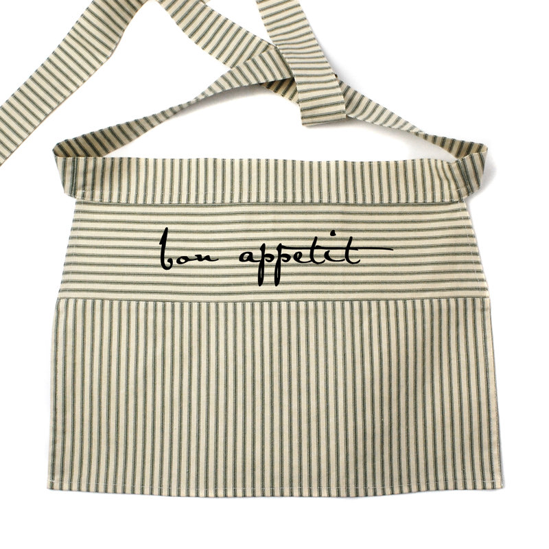 Bon Appetit Apron, Green Striped