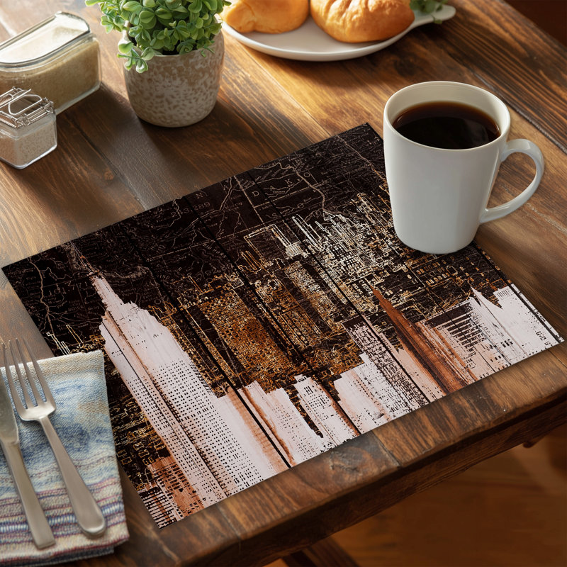 Empire City New York Brown Polyester Placemat | Home Decor