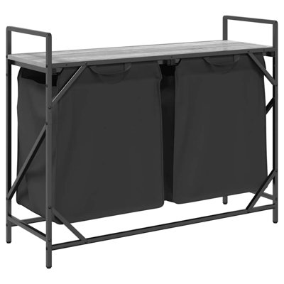 Laundry Basket 2 Compartments With Wheels