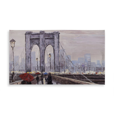 Brooklyn Bridge Tablecloth - Black Contemporary Home Decor