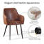 Suede Vintage Upholstered Arm Dining Chair Full Back-1961907942-1963064683