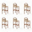 Chaise à dossier à lattes en noyer (paquet de 6)-296821175-296821192