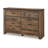 Zoey Wide Dresser, 6 Wide Storage Drawers, Rustic Brown Plank Details