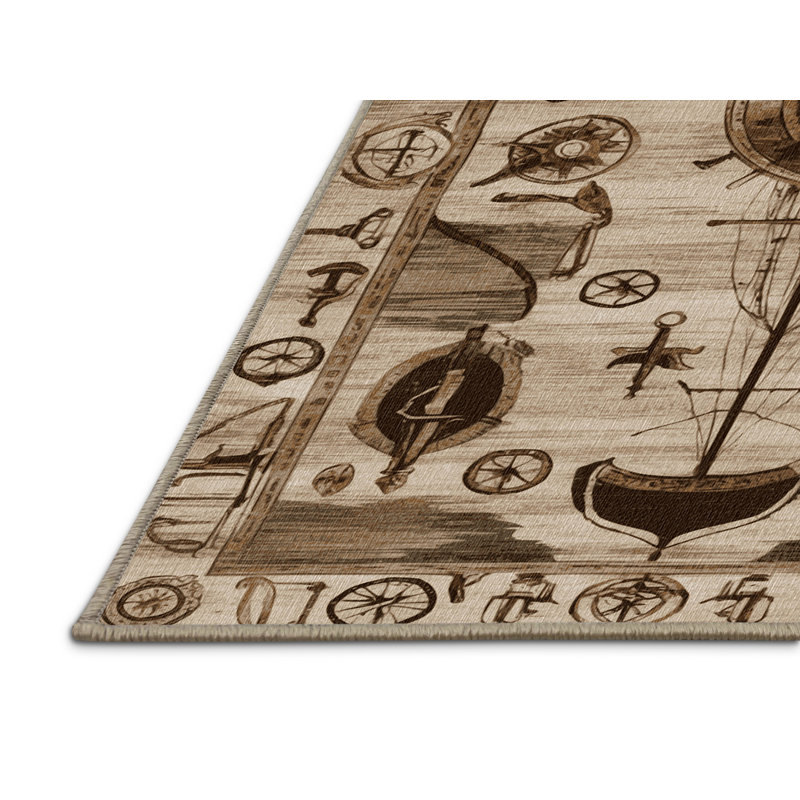  Tapis nautique historique lavable, Rectangulaire 3 pi x 5 pi
