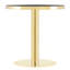 23.6" Round MDF sprayed with UV paint countertop, marble texture, gold stainless steel edging, metal table legs, modern light luxury edge/coffee table.