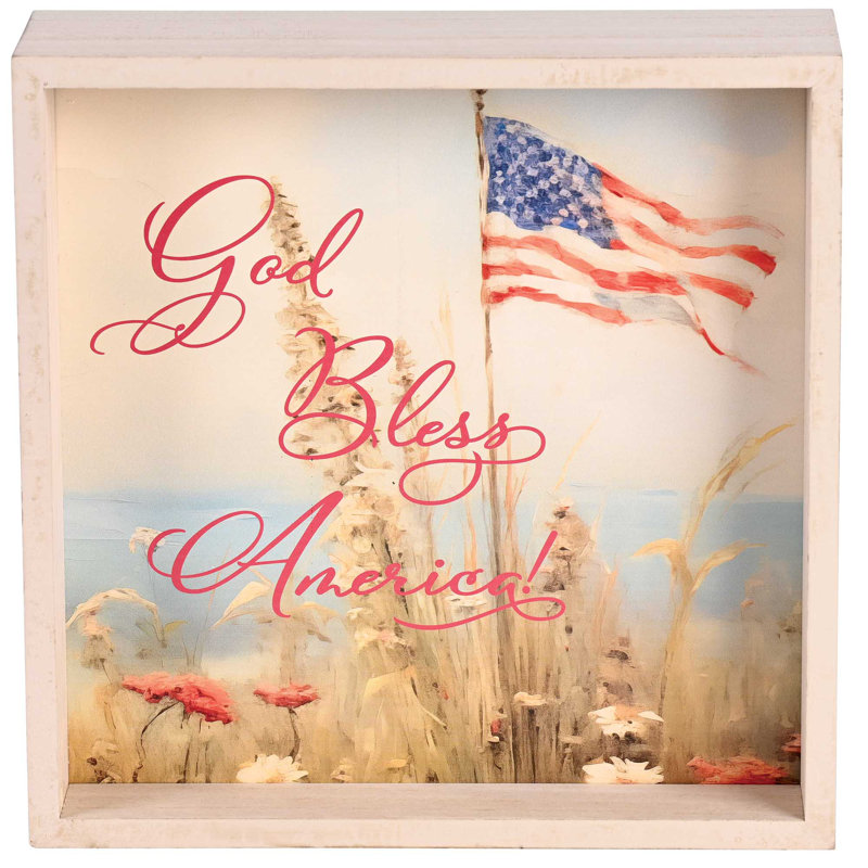 Tabletop 2 Sided God Bless America