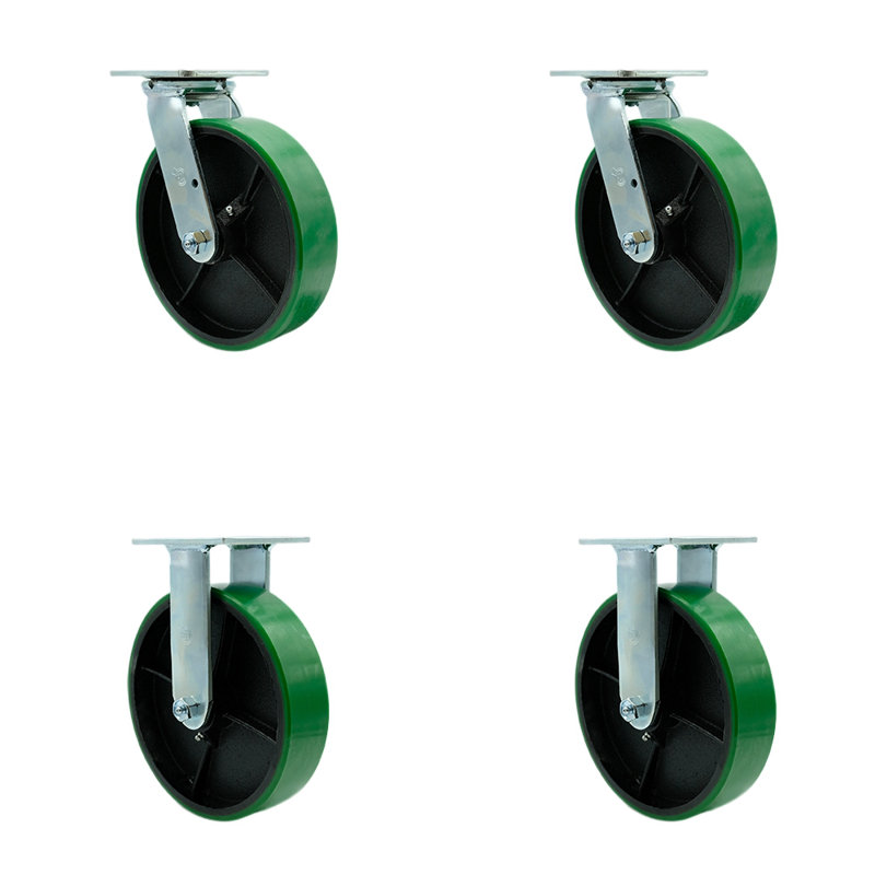4 Piece Poly on Steel Caster Set