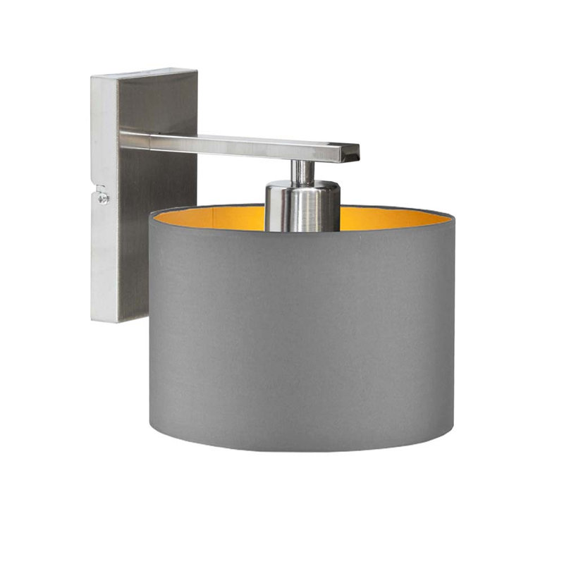 Atline Steel Armed Sconce, Silver, Grey