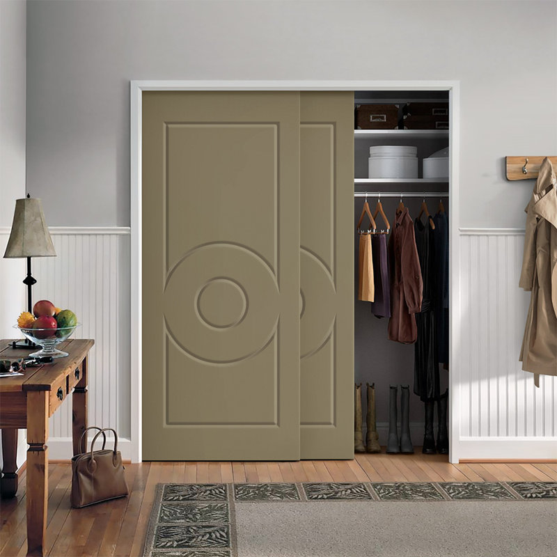 Portes de placard coulissantes à panneaux, Vert olive, 60 po x 96 po