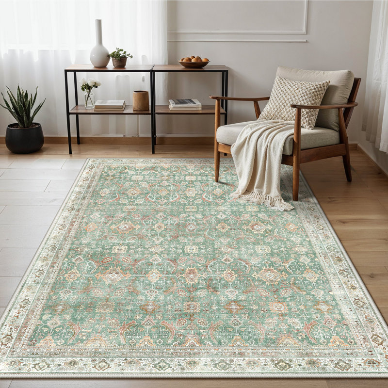 Area Rug, Green/Brown/Beige, Rectangle 160 x 230 cm