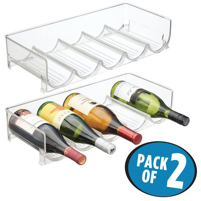 Clear Plastic Stackable Water Bottle and Wine Rack Organizer