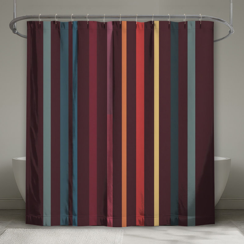 Rideaux de douche colorés à rayures verticales très longs, L 70 po x H 93 po