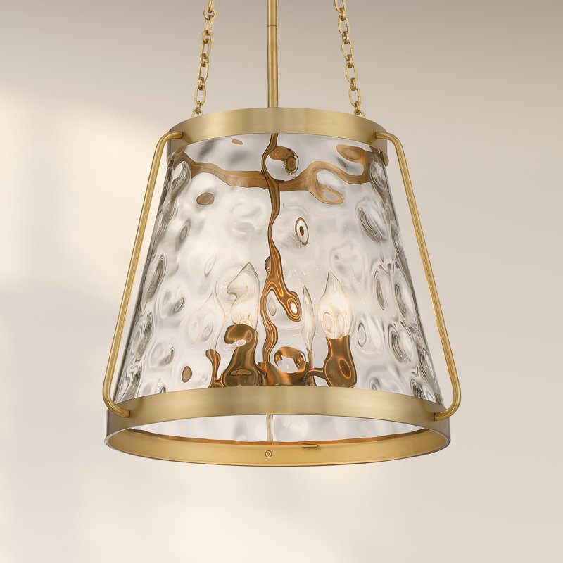 Arieus 4-Light Geometric Pendant in Brass, Brass, 4 Lights, 39.5" H x 18" W x 18" D