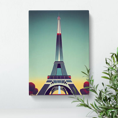Art Deco Eiffel Tower No.3 - Wrapped Canvas