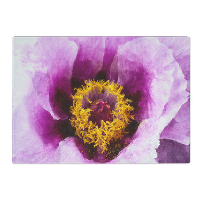 Purple Peony Flower Vol.1 Painting Chopping Board