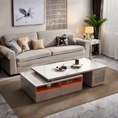 Table basse moderne avec casiers spacieux