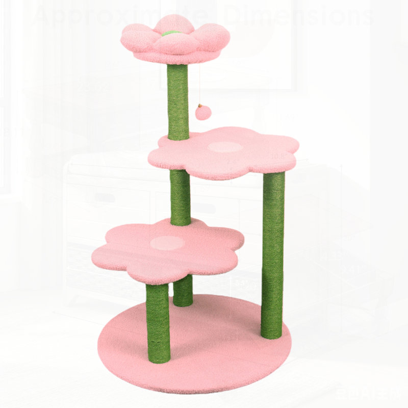 Arbre à chat à plusieurs niveaux avec perchoir douillet amovible, poteaux à griffer et jouets suspendus pour permettre aux chatons et aux chats de grimper, de se reposer et de jouer