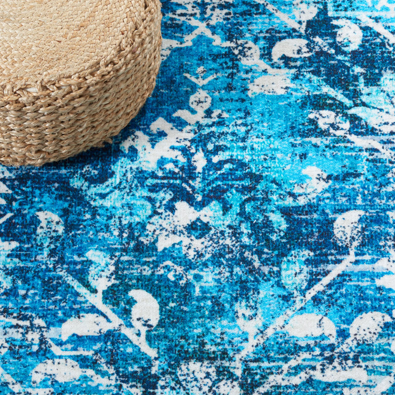 Tapis floral lavable à la machine Spirz Riviera, Rectangle 4 pi 5 po x 6 pi 5 po