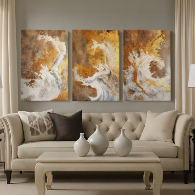ABSTRACT Series CDXLII - Toile tendue sur mesure - 3 pièces