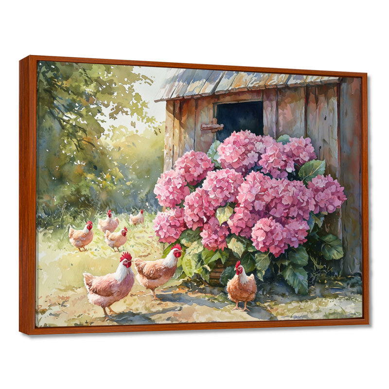 Dorislee hortensias par le poulailler I - hortensia, décoration murale, Brun, H 12 po x l 20 po