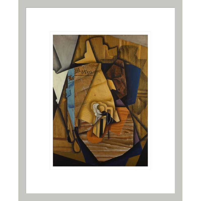 «Man at the Cafe» par Juan Gris - impression giclée sur cadre, H 16,75 po x l 13,68 po