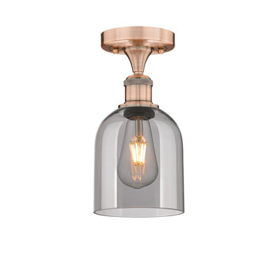 Edison - Allysson - Plafonnier semi-encastré 6 po 1 lumière - Abat-jour granuleux