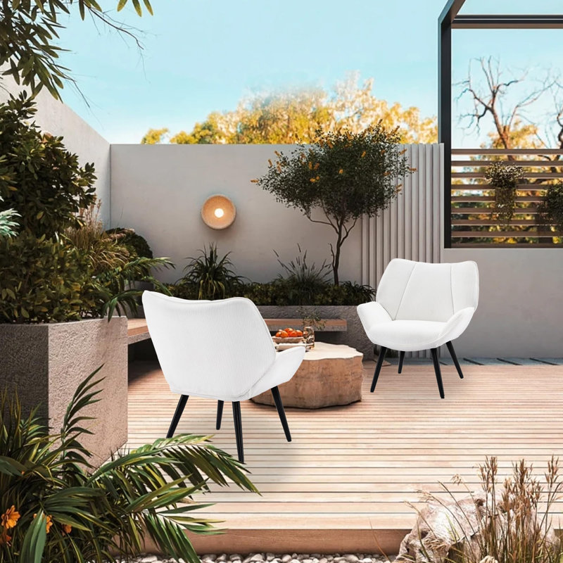 Upholstered Lounge Chair, White