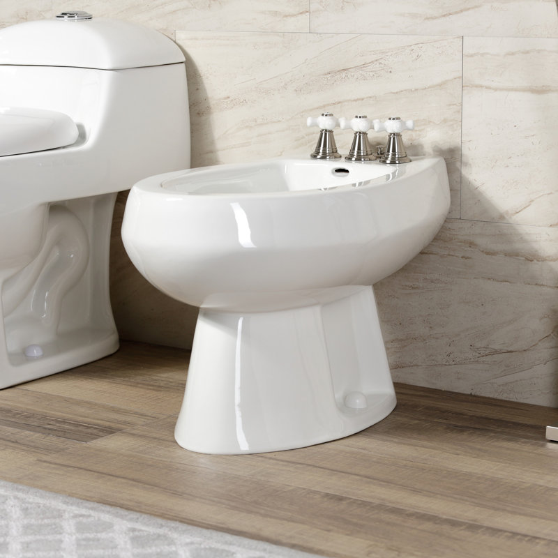 Robinet de bidet vertical à trois poignées Victorian, Nickel brossé